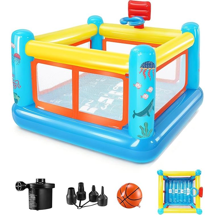 AKEYDIY Inflatable BOUNCE House for Kids 3-8, Small PVC Bouncy Castle ...