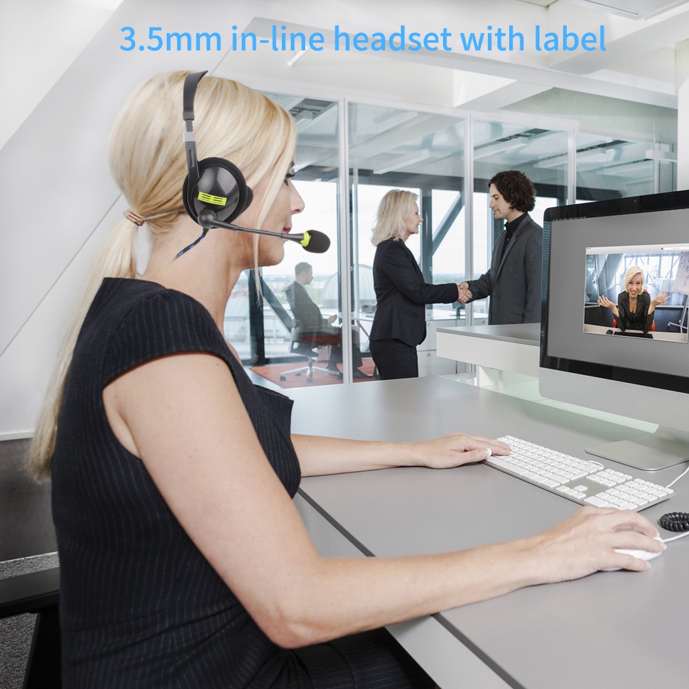 Noise Canceling USB/3.5mm Wired Headset With Microphone Telephone ...