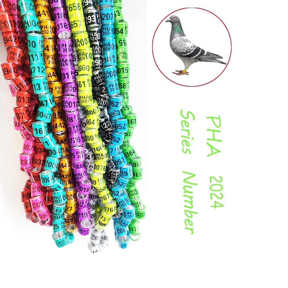 50 Pcs PHA Pigeon Foot Rings 2024 PHA Pigeons ring 10 Colors 8mm