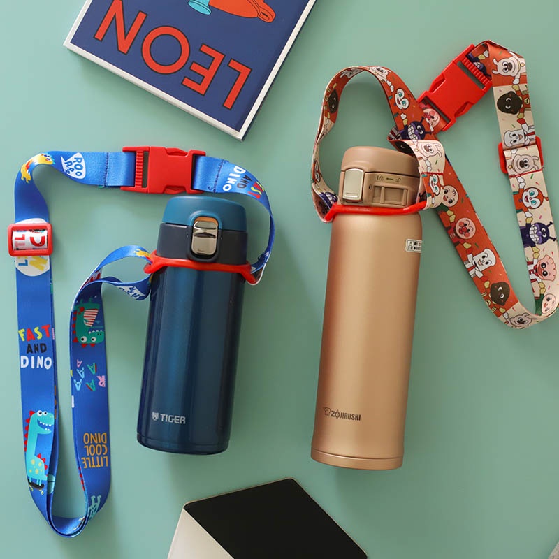 Zojirushi Thermos Cup Strap Portable Water Bottle Sesame Street Back Lanyard Shoulder Children