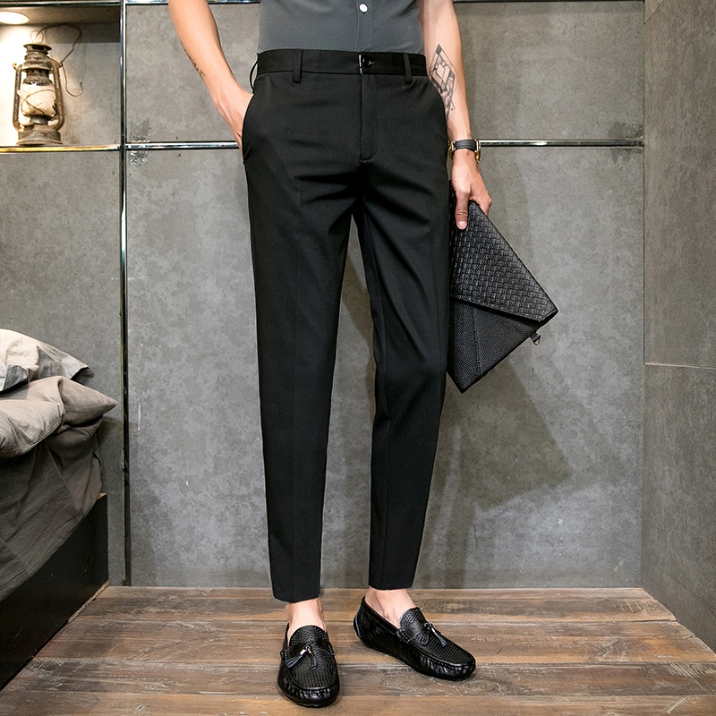 Brand Summer Slim-Fit Casual Suit Pants