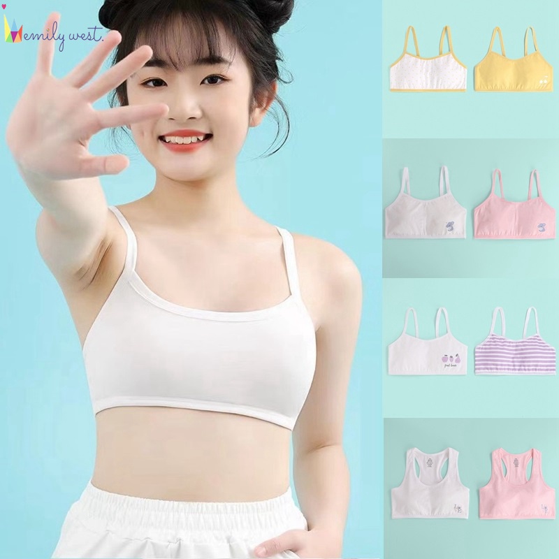 3 Pack Padded Bralettes Crop Top Training Bras Soft Sports Bras for 12-15  Years