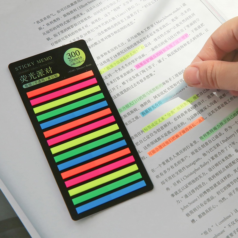 Thin Index sticker PET Sticky Strip Label Sticker Marker Signs Sticky ...