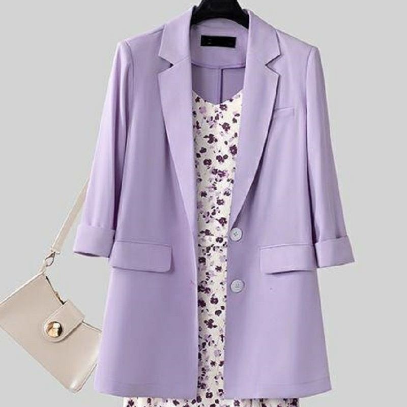 Coat + Dress Korean Women Fashion Loose Retro Thin Blazer Jacket Plus Size  Loose Suit Set Blazer Office/Formal OL Wear Ladies Korean Style | Shopee  Philippines