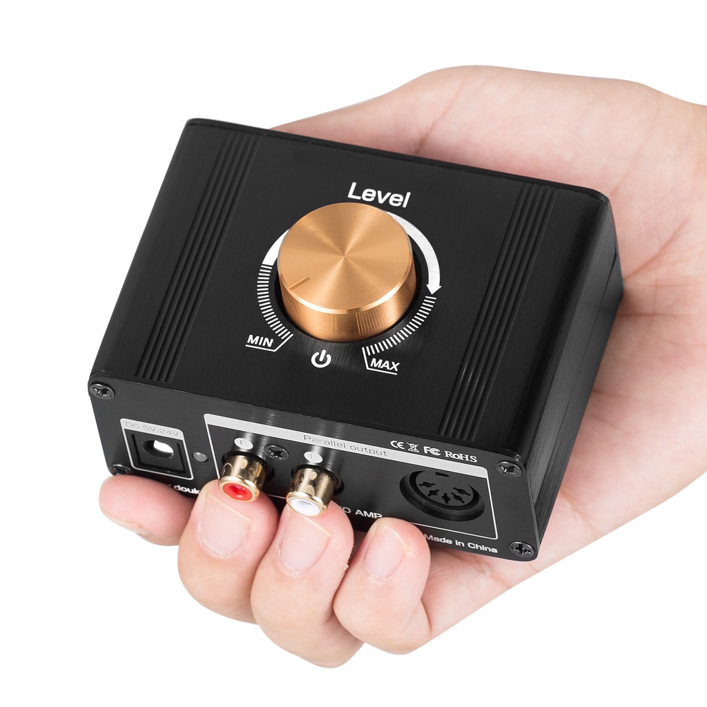 Mini Stereo Line Level Booster Amplifier Audio Preamp 20dB Gain ...