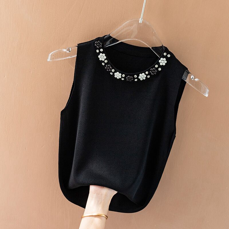 K Sweater Vest Round Neck Sling Bottoming Shirt Inner Top | Shopee ...