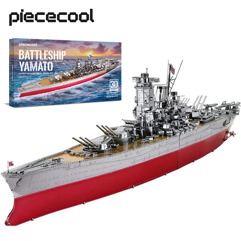 Piececool 3D Metal Puzzle Military Watercraft Model Kits, Yamato