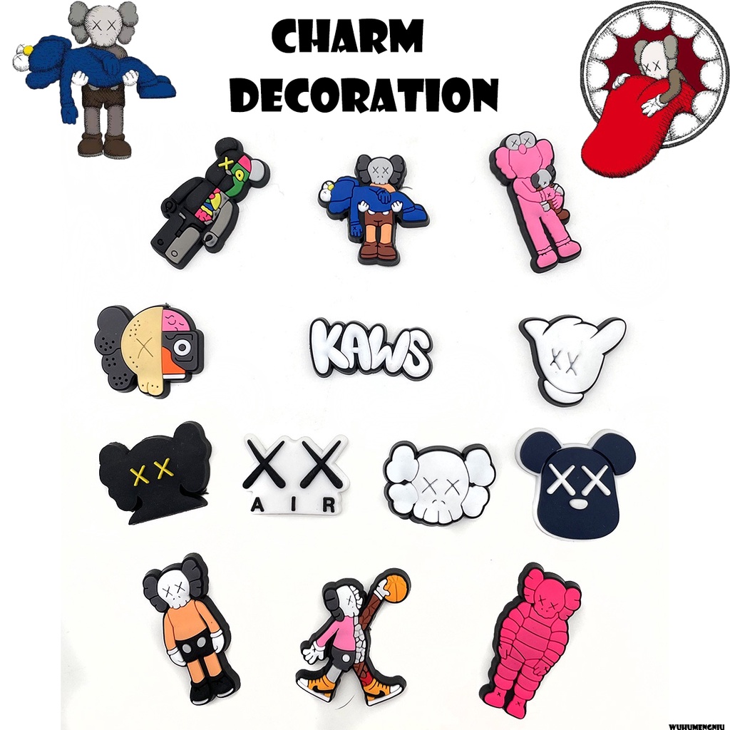 NEW KAWS Series Jibbitz Crocs Play A Strange Game Shoe Button Cartoon