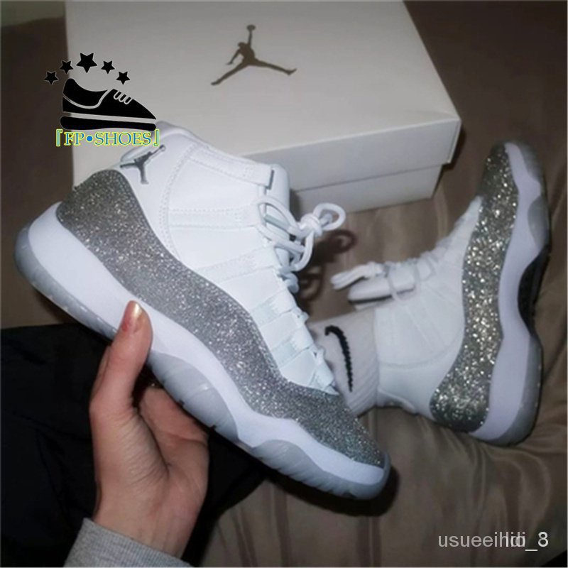 1qup 【 FP3 】 high/low top n8866k Air Jordan 11 aj11 silver glitter