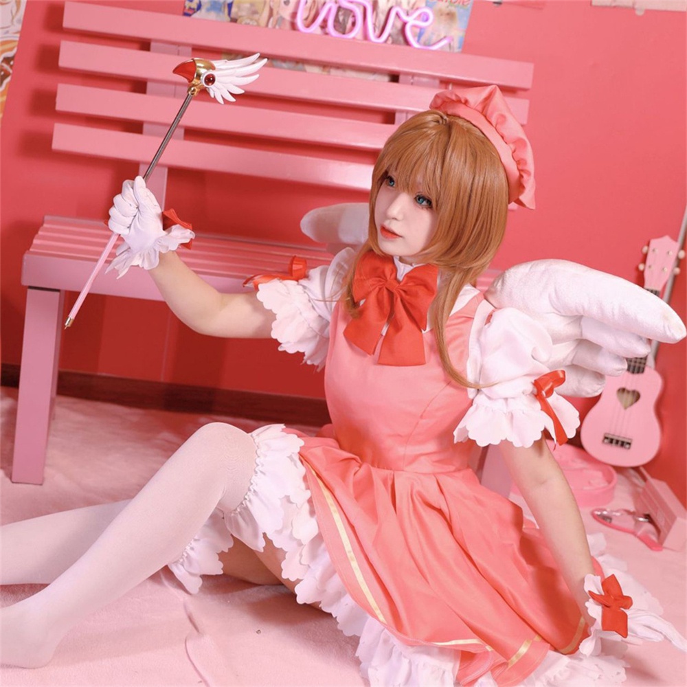 Cardcaptor Sakura Sakura Kinomoto Women Green Dress Carnival Halloween Cosplay Costume