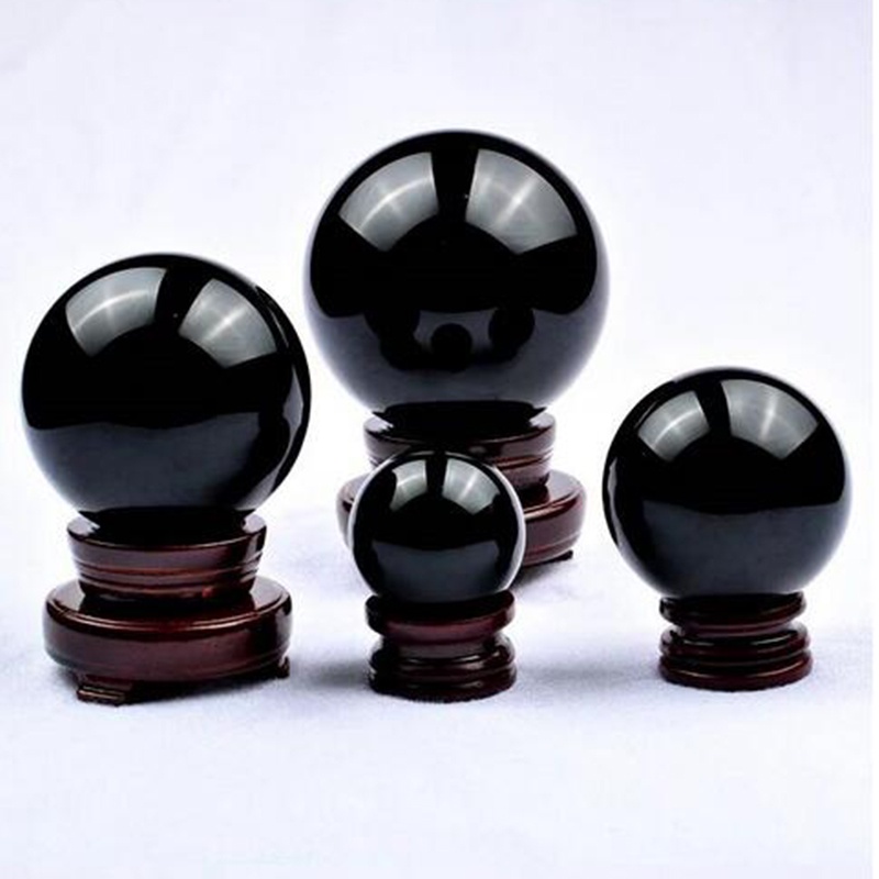 Natural Cats Eye Eye Obsidian Quartz Crystal Sphere Ball (Size