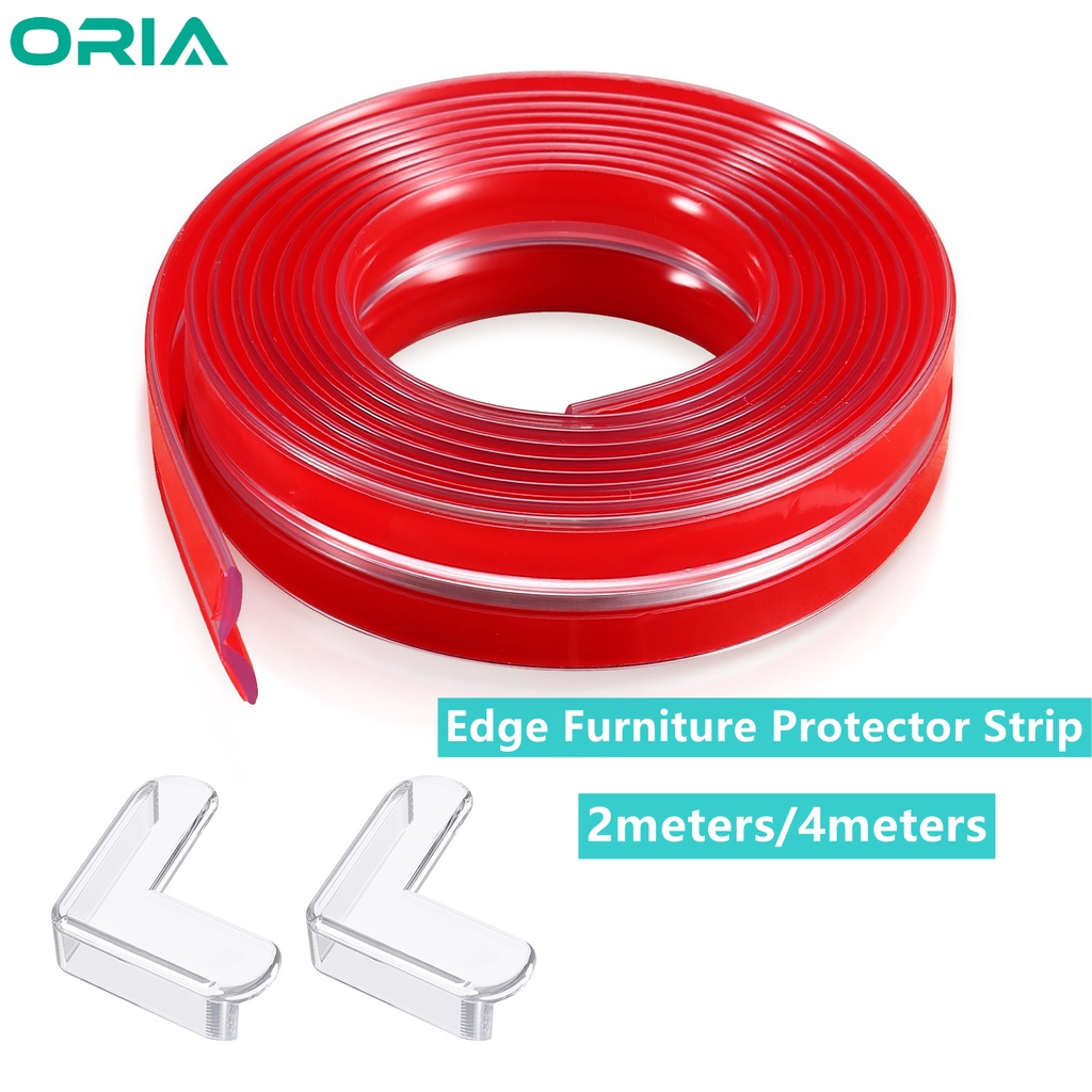 ORIA Silicone Edge Protector Strip Furniture Corner Guard with PreTape