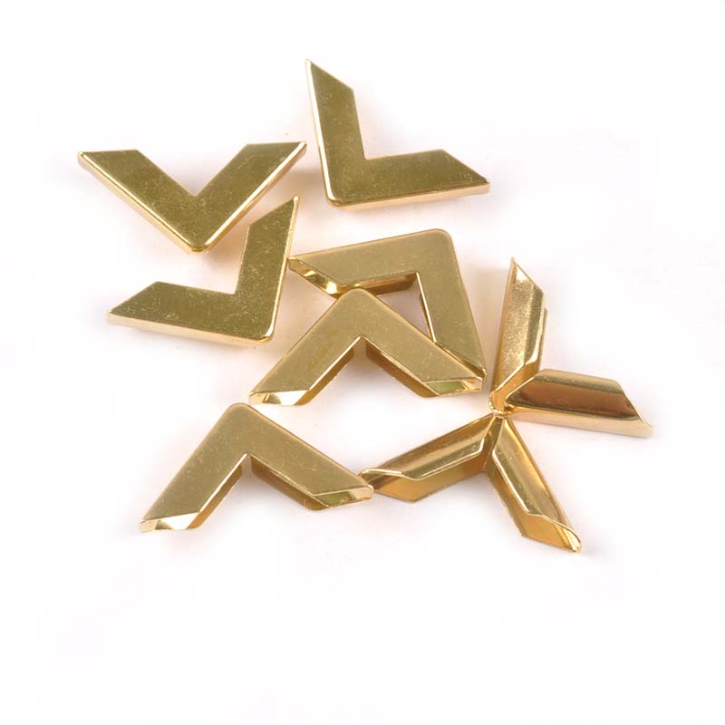50pcs 16X16X3mm Trilateral Golden Metal Corners For Box Albums Menus ...