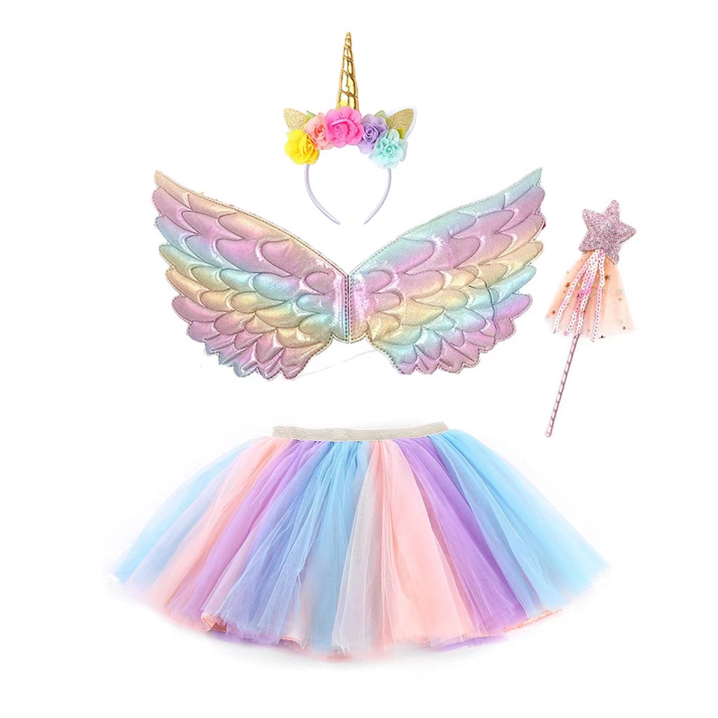 Unicorn Costume Set Flower Headband Light Color Unicorn Star Fairy ...