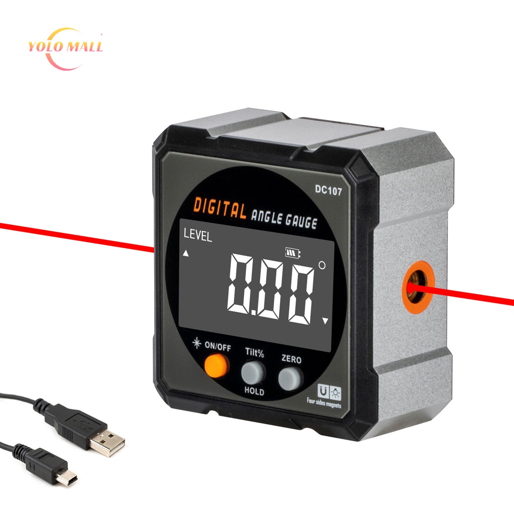 YOLO MALL USB IP54 Digital inclinometer, electronic level, laser level