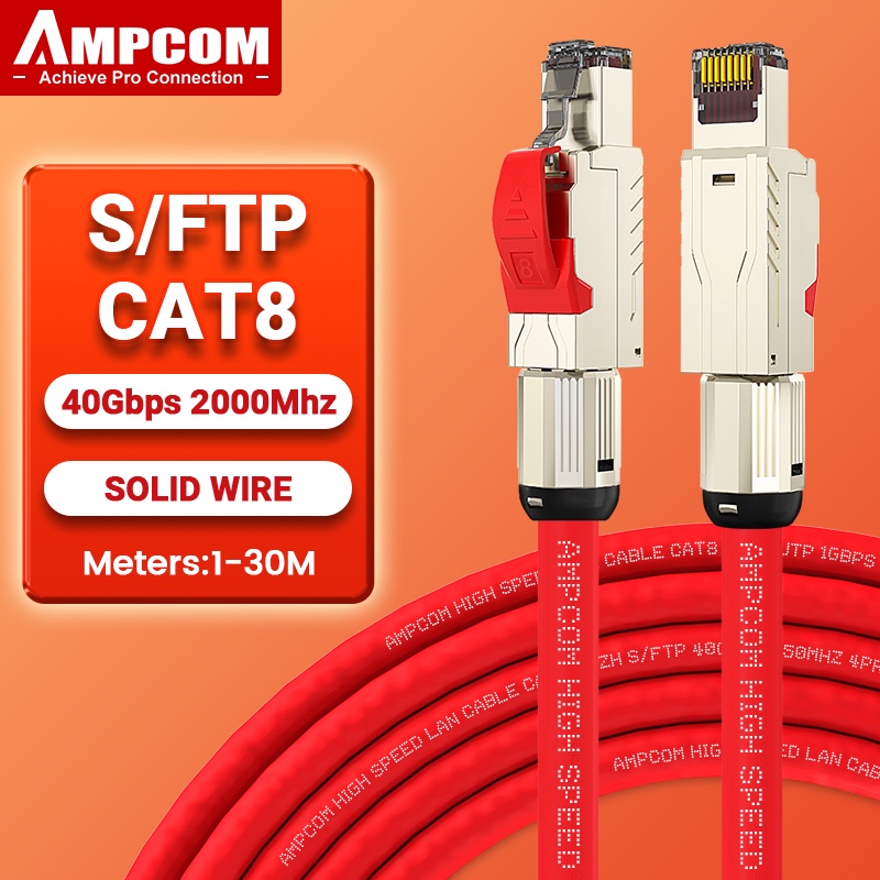 CAT8 CAT7 CAT6A Patch Cable, S/FTP 22AWG 40Gbps