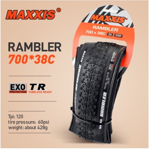 MAXXIS RAMBLER TUBELESS 700x38C/40C/45C/50C 650x47B Gravel and  Dirt road racing tire of bicycle