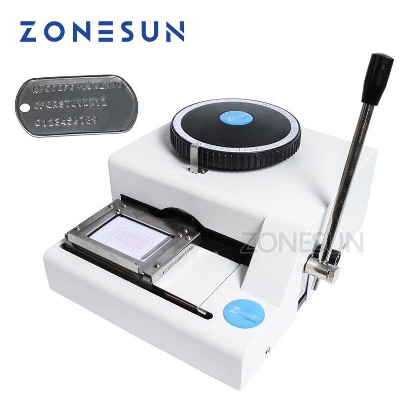 ZONESUN 52character Dog Tag Machine Manual Embossing Machine Metal Tag