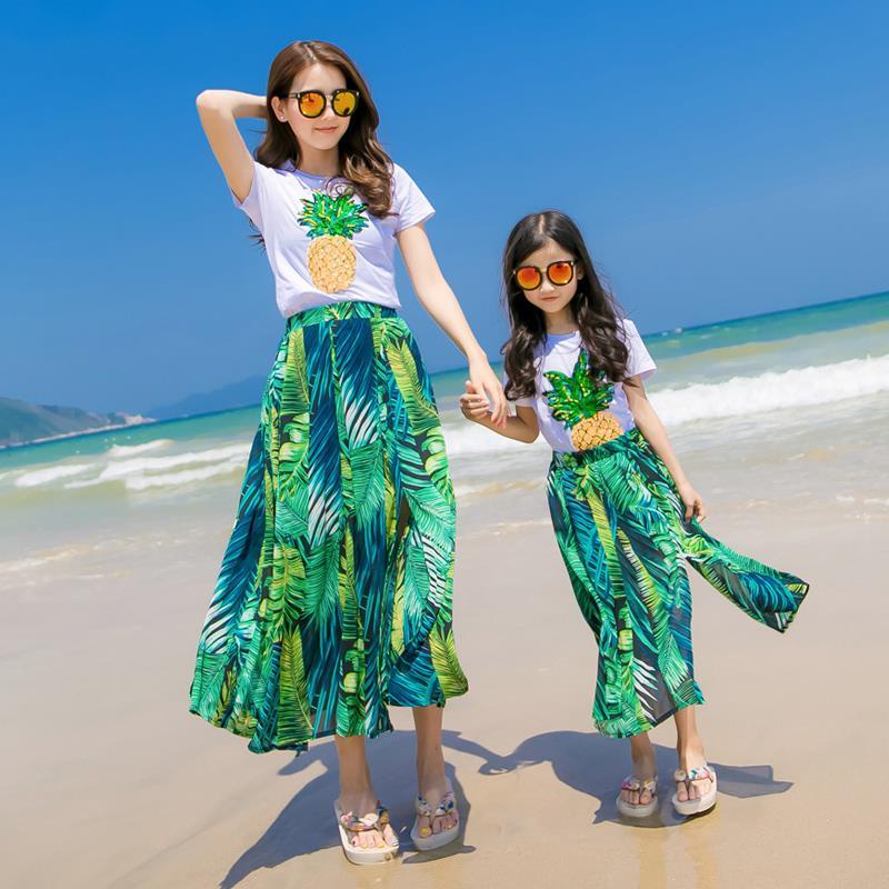 mom-twin-skirt-short-sleeve-family-set-mother-daughter-dress-outdoor