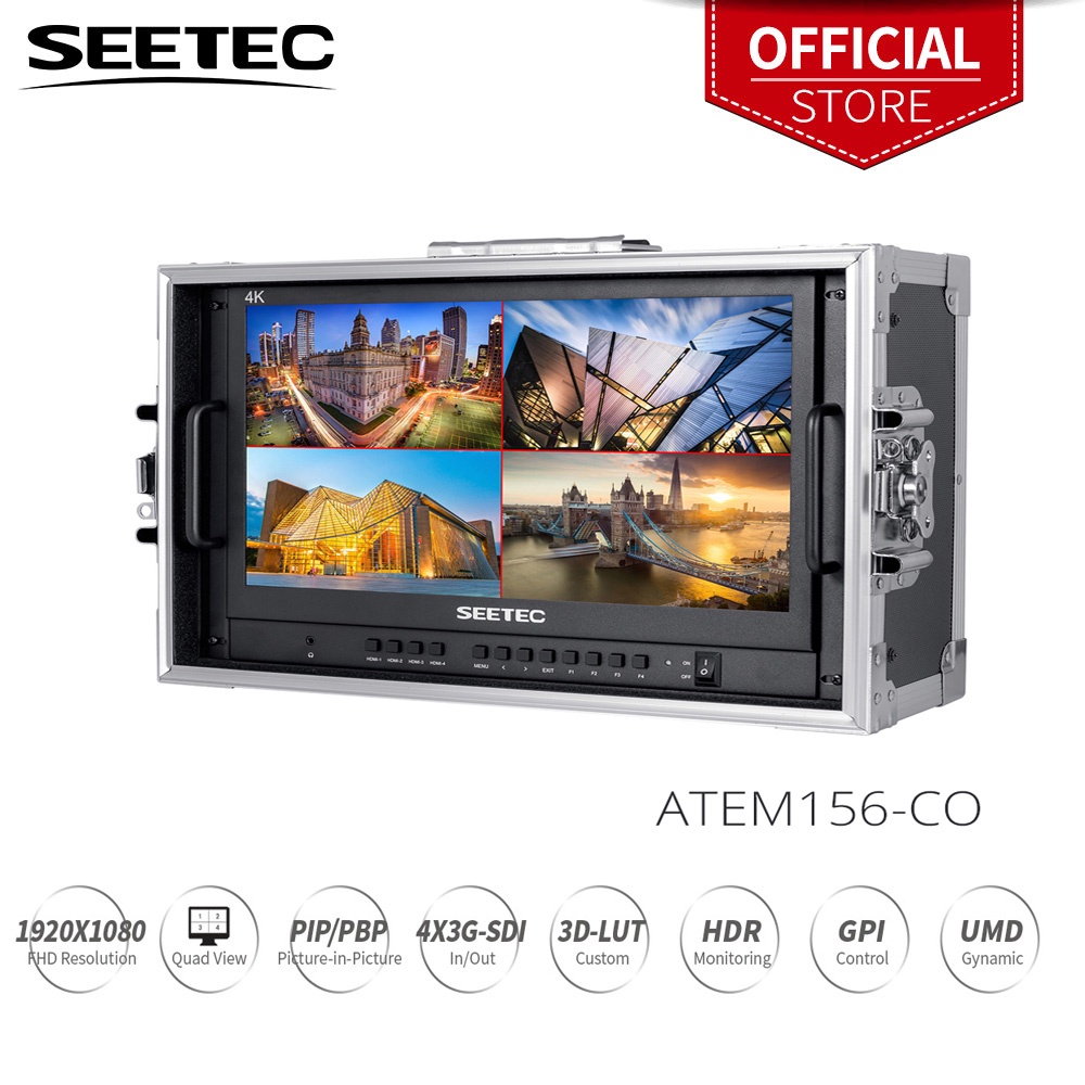 SEETEC ATEM156-CO 15.6 Inch Quad-Split Monitor Carry-on Broadcast ...