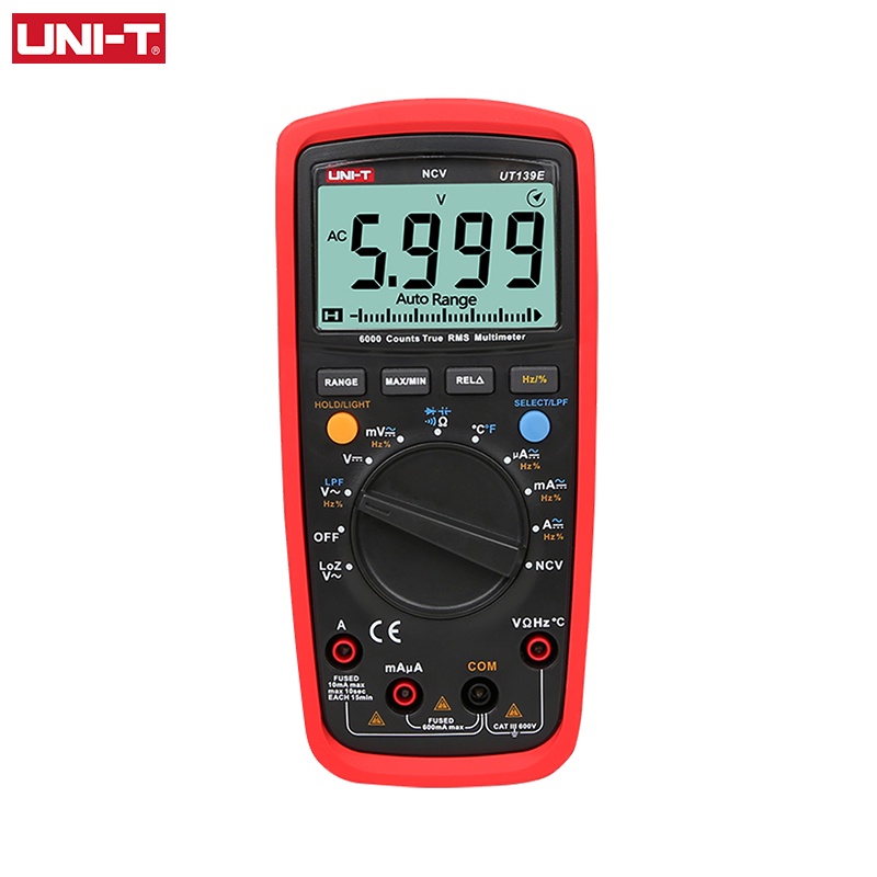 UNI-T UT139E AC DC 600V 10A True RMS Digital Multimeter Resistance ...