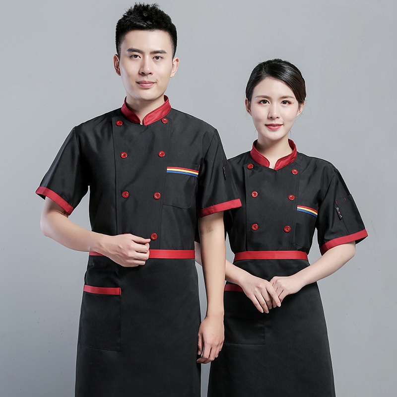Cook's work clothes Short sleeved summer cake shop chef's clothing ...