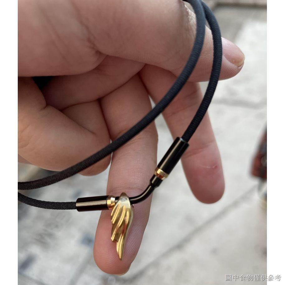 Japanese Original Phiten Fadou Yuzuru Joint Angel Wings Golden Feather Pendant Necklace Neck