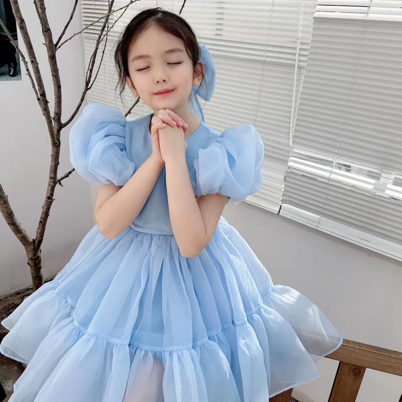 Summer Children's Puff Dress Korean Version Girls Birthday Dresses ...