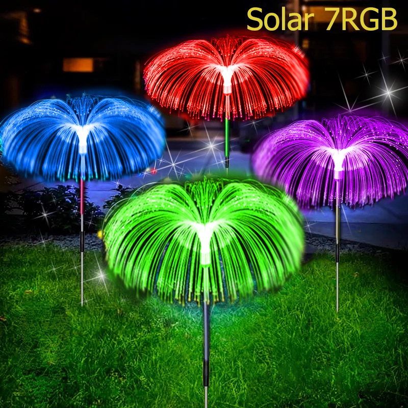 7 color change solar lamp solar RGB light outdoor waterproof jellyfish ...