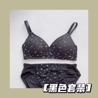 Sweet floral bra girls small chest thin cups without steel ring  skin-friendly comfortable bra