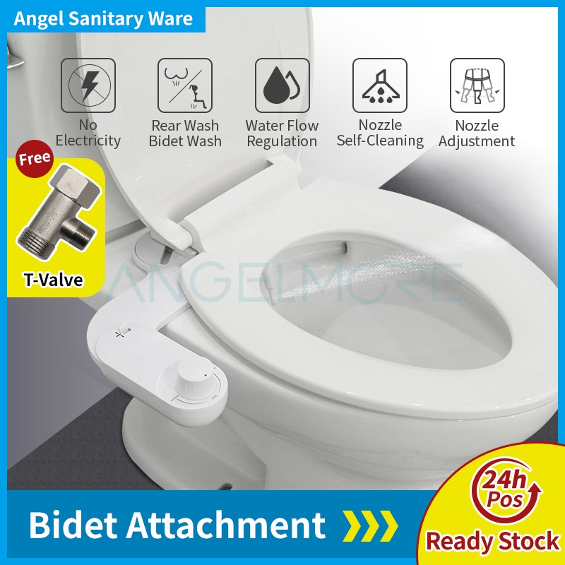 Uimoso Non-Electric Bidet Toilet Seat Attachment With Self-Cleaning Nozzle - Hot & Cold Water