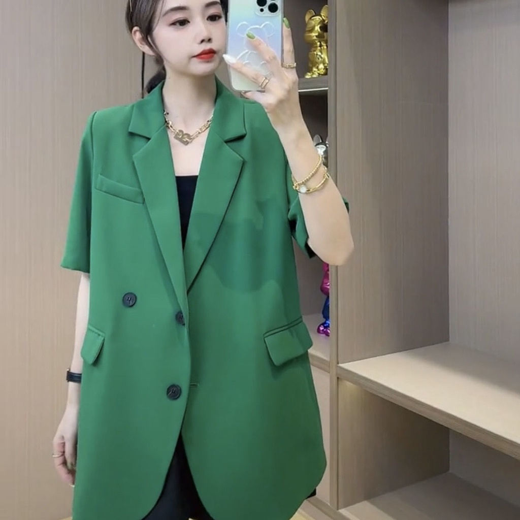 Short Sleeve Suit Jacket Women 2023 Summer New Style Loose Thin Casual