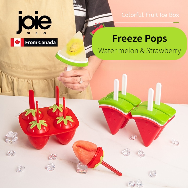 Joie Freeze Pops Fruit Ice Popsicle Mold for Kids Make Ice Cream Bars