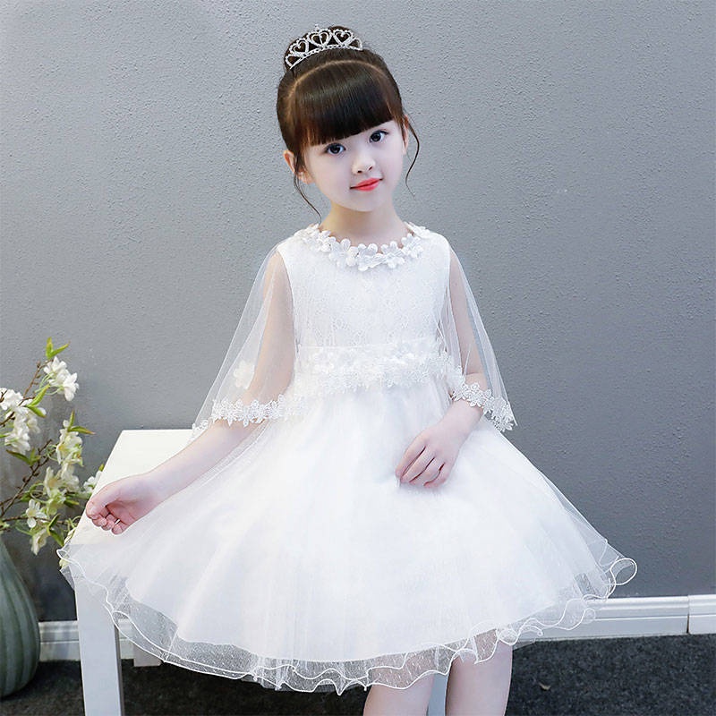 new elegant formal plain white dress for kids girl 4 to 11 years old ...