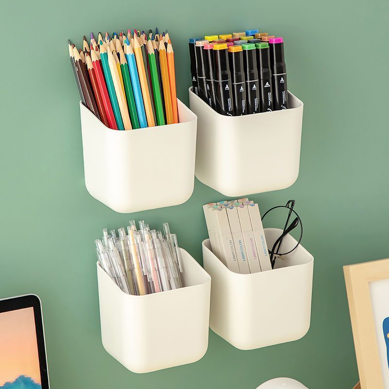 QM Simple Pen Holder WallMounted Chalk Box Desk Marker Pen Crayon Wall