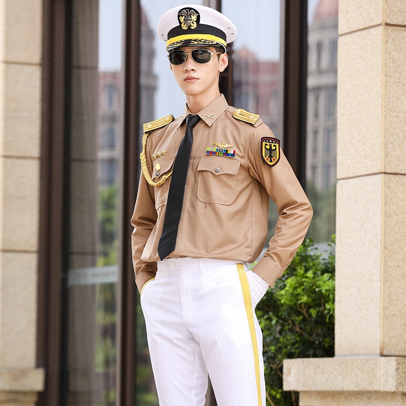 [Ready Stock] Captain Style Shirt Suit Seaman Uniform Spring Summer ...