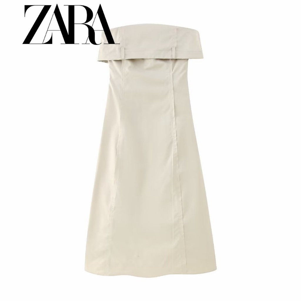 Urbann-Vibe Strapless Button Detail Dress For Women Sleek Mini With Bold Button Accents For Day To Night main image 0