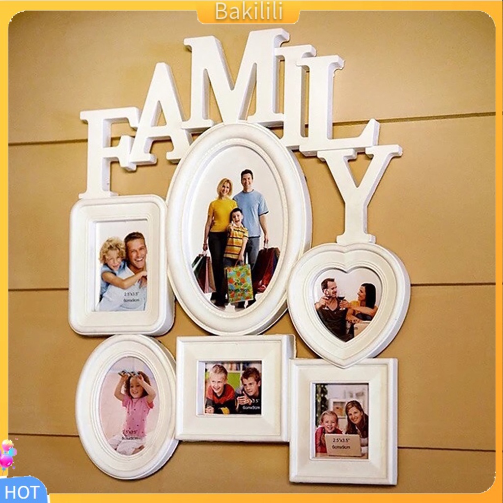 (Bakilili) Plastic Family Photo Frame Wall Hanging Picture Holder