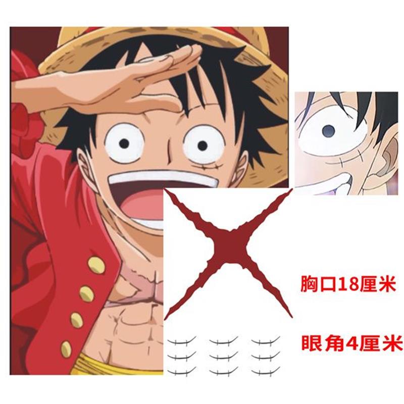 Anime one piece luffy chest scar cos tattoo Sticker Two-Dimensional ...