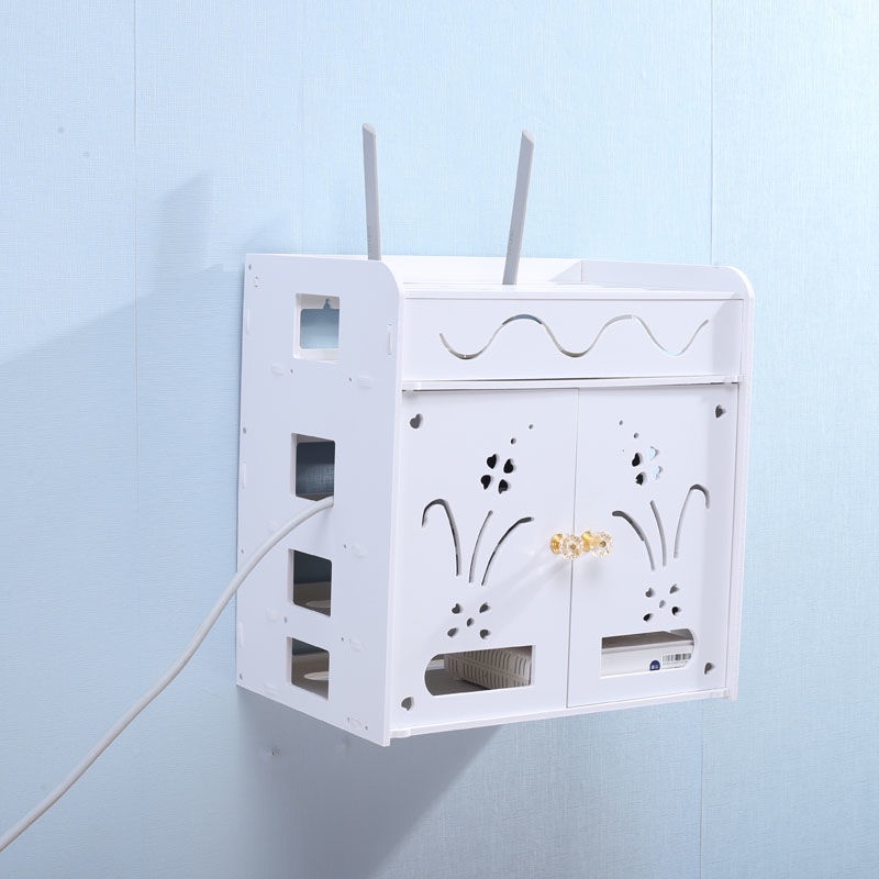 Router storage box, living room TV, settop box, storage rack, wall wif
