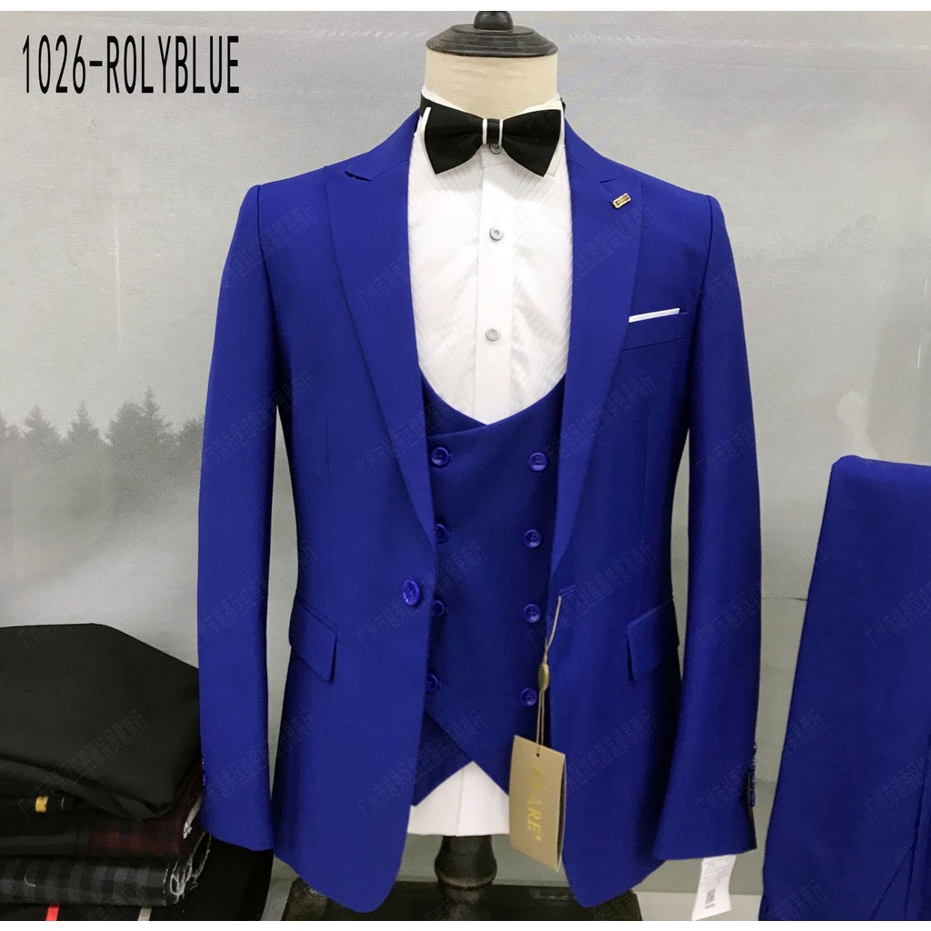 (((Suit Jacket+Vest+Trousers Three-Piece Suit) High-End Men's Solid ...