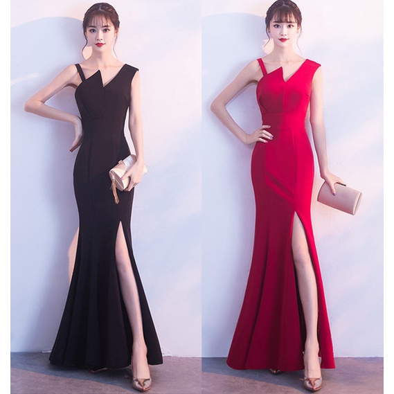 JS prom Party dress Evening Dinner Gown elegant Bride Toast Dress Noble ...