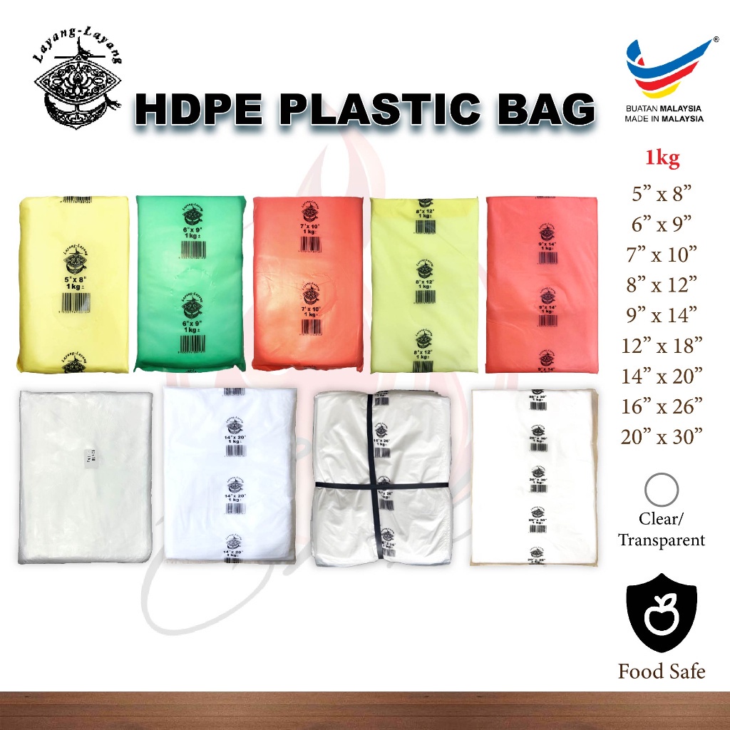 Hd 1kg ± Plastic Bag Hdpe Plastik Beg Thick Tebal Food Drink