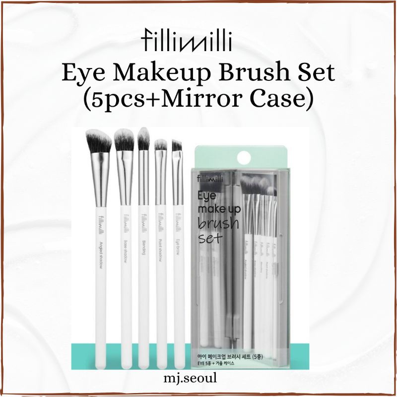 Fillimilli Eye Makeup Brush Set (5types+Mirror Case) Shopee Philippines