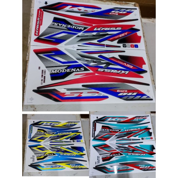 Stiker sticker body stripe cover set (2) modenas kriss 110 mr3 kriss110 ...