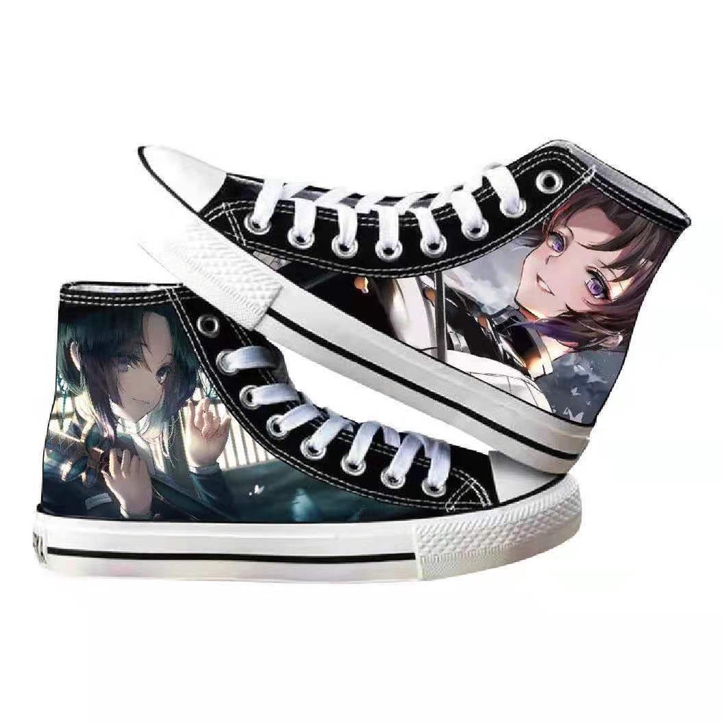 Canvas Shoes Demon Slayer Shoes Tanji Nezuko Zenitsu Graffiti Print 