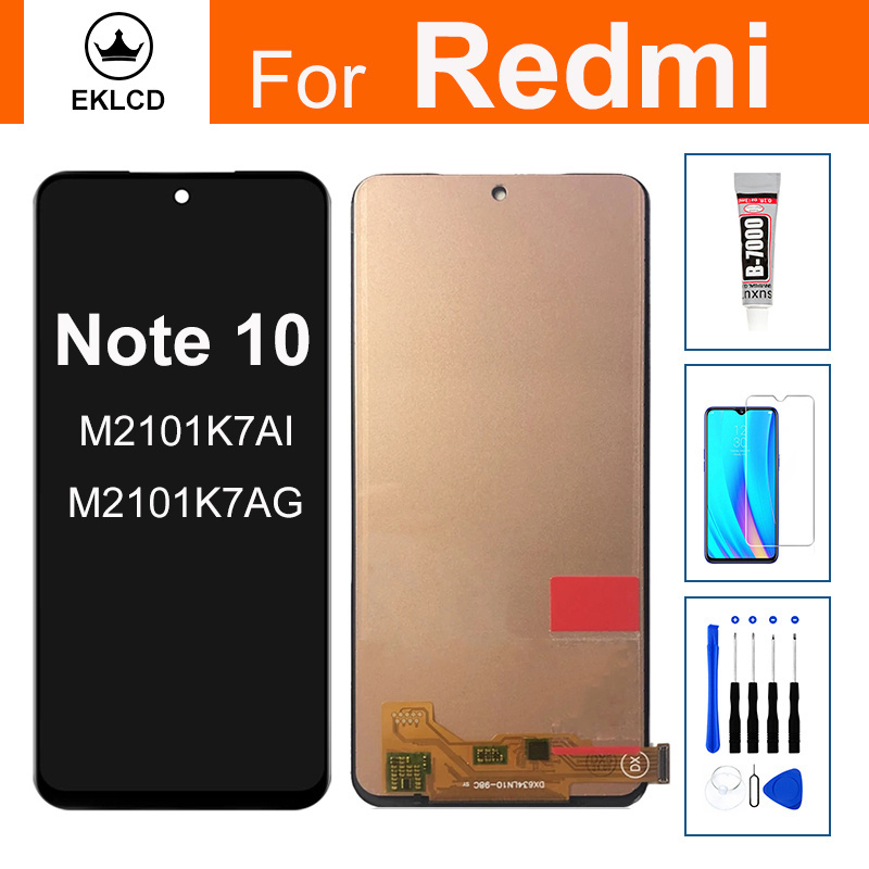 For Xiaomi Redmi Note 10 M2101k7ai Lcd Display Note10 4g Touch Screen Digitizer Assembly 4455