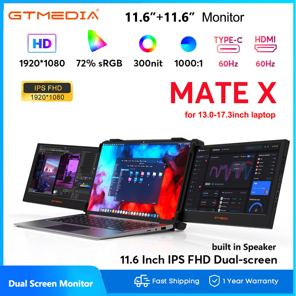 Gtmedia Mate X 11.6 Inch Dual Extender Screen IPS Full View HD Portable ...