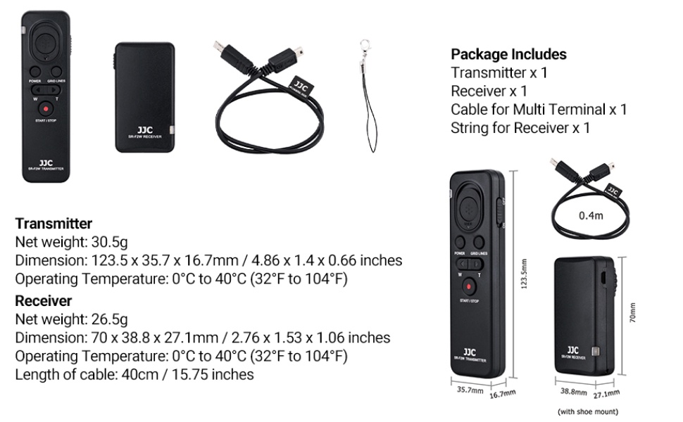 JJC SR-F2W 100 Meter Long Distance Radio Wireless Remote Control ...