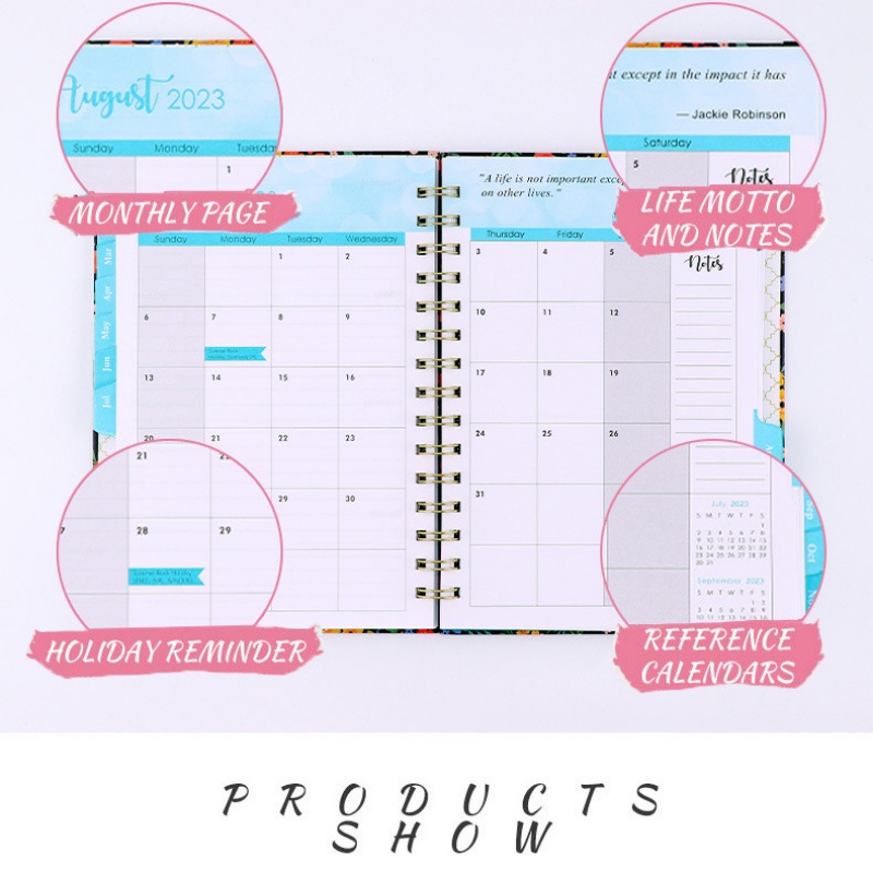 Notebook 2023-2024 A5 Weekly & Monthly Planner Spiral Notebook Schedule ...